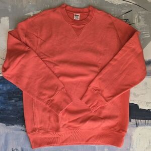 J. Crew Sportswear Men's Pink Salmon Ribbed Crewneck Sweatshirt Large Pullover